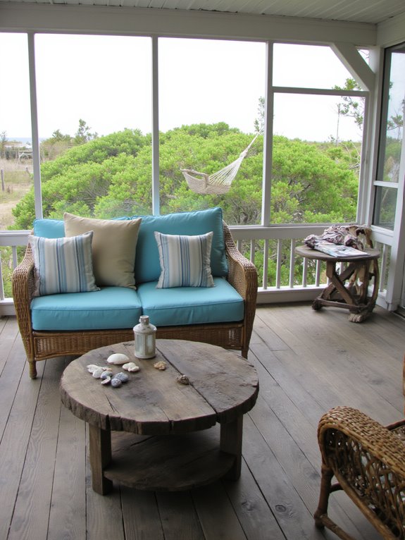 breezy coastal screened porch