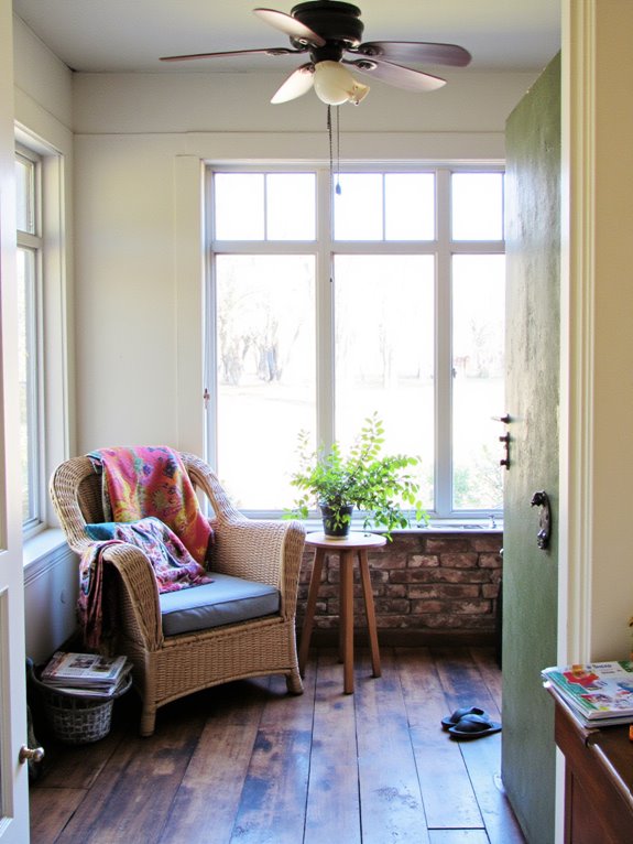 ceiling fan enhances comfort