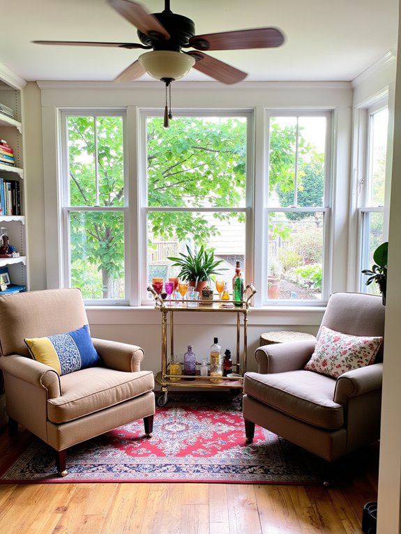 charming sunroom happy hour