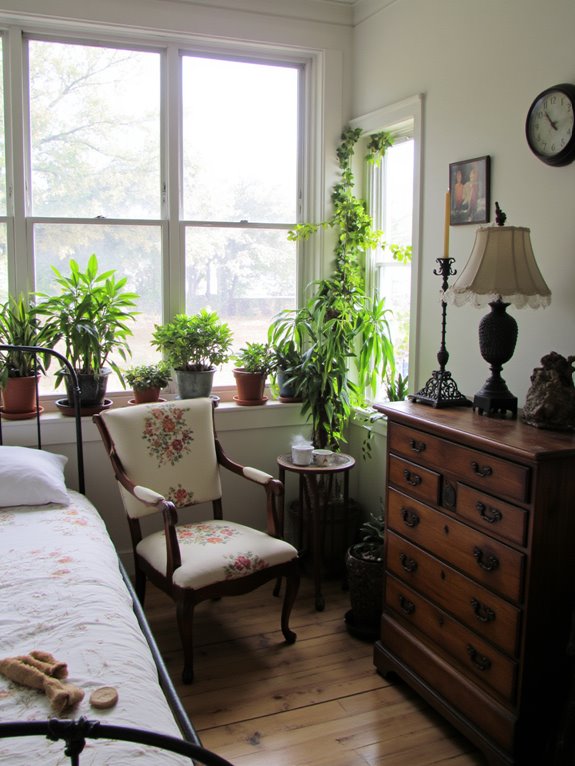 charming vintage sunroom accents