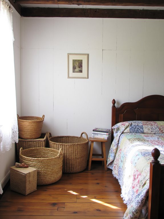 charming woven basket storage