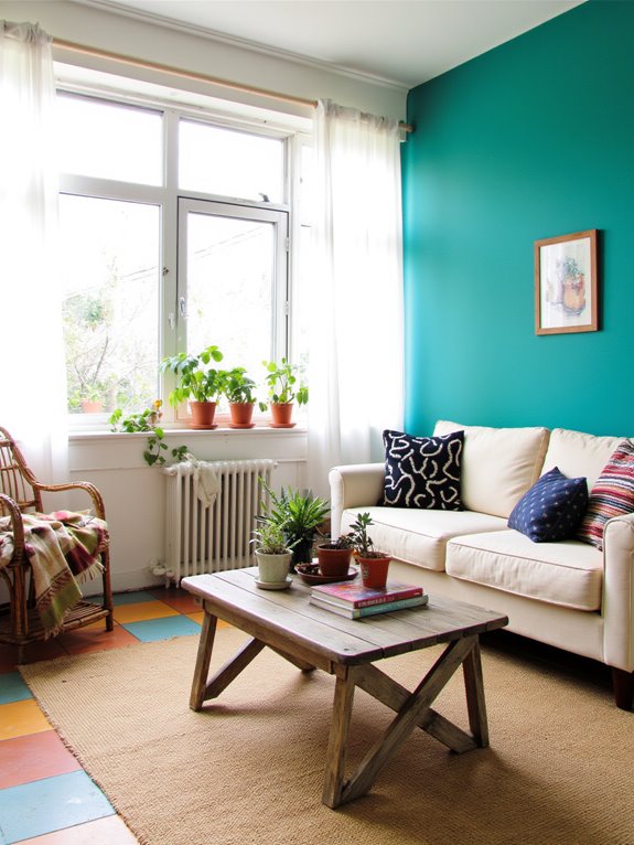 colorful accent wall transformation