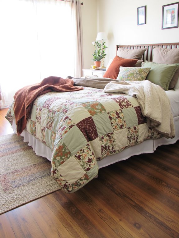 cozy bedding with textures