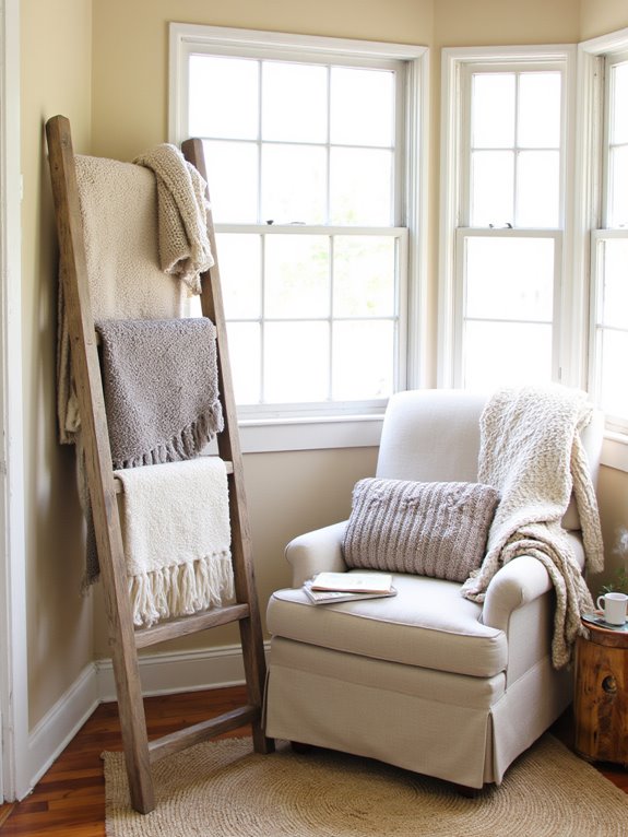 cozy blanket ladder decor