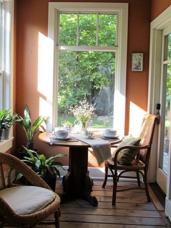 cozy breakfast nook setup