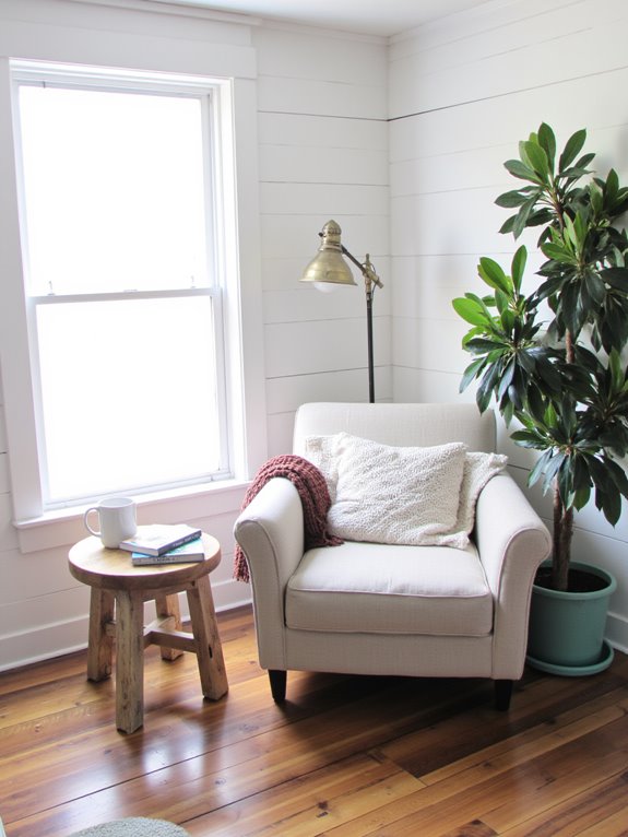 cozy chair and lighting