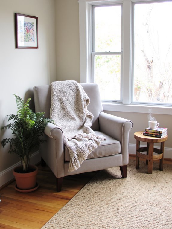 cozy chair soft blanket