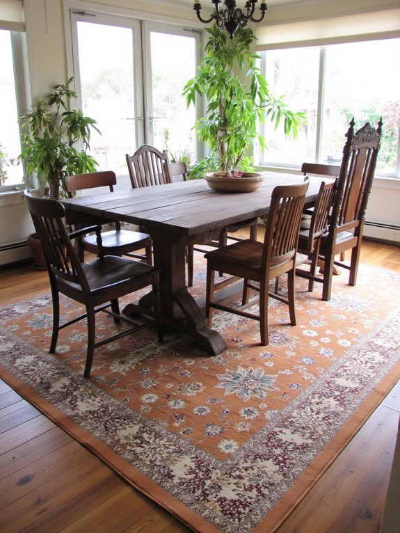 cozy defined dining area