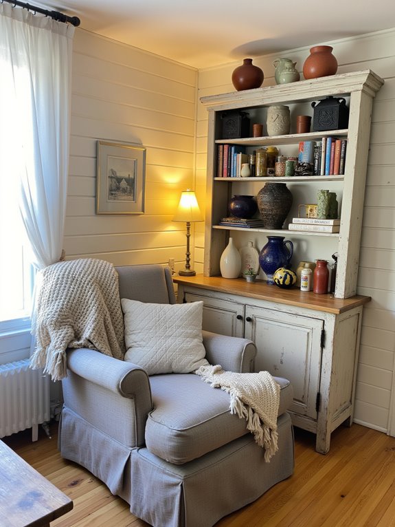 cozy farmhouse reading nook
