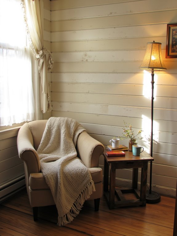 cozy farmhouse reading nook