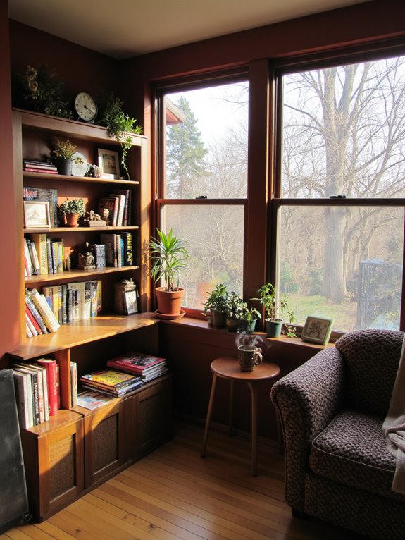 cozy organized display bookshelf