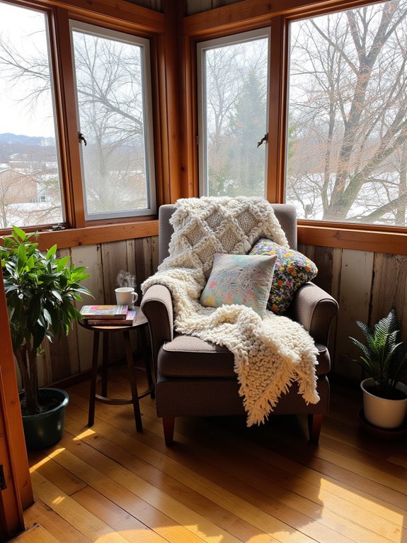 cozy plush reading nook