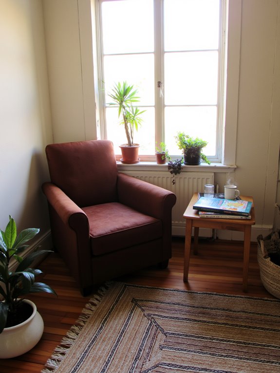 cozy reading corner setup