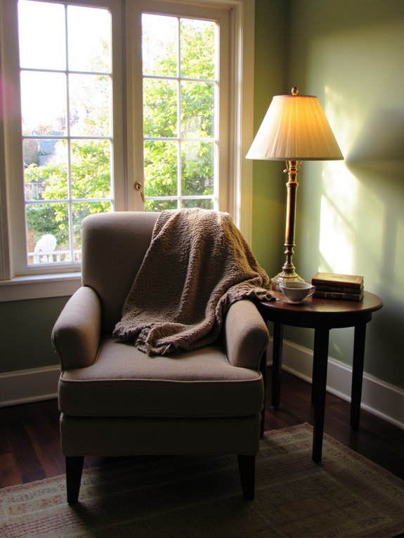 cozy reading nook lighting