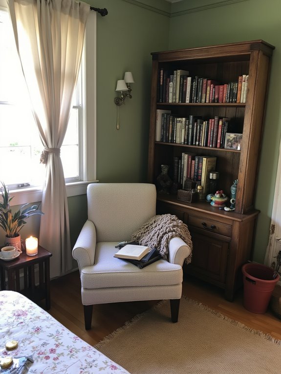 cozy reading nook setup