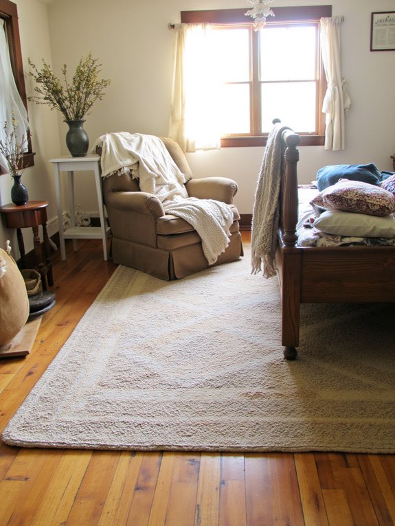 cozy rugs enhance bedroom warmth