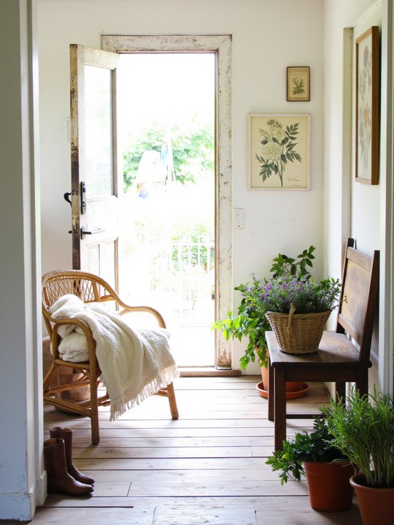 cozy rustic entryway design