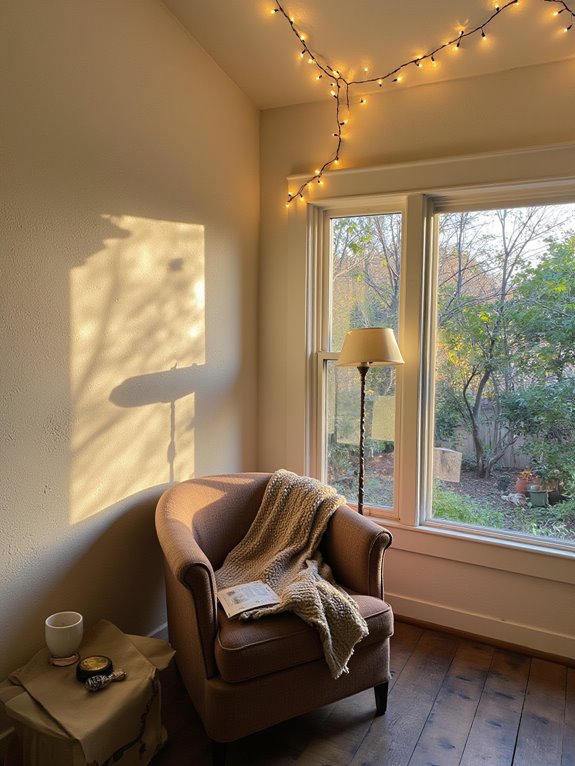 cozy sunroom with lighting