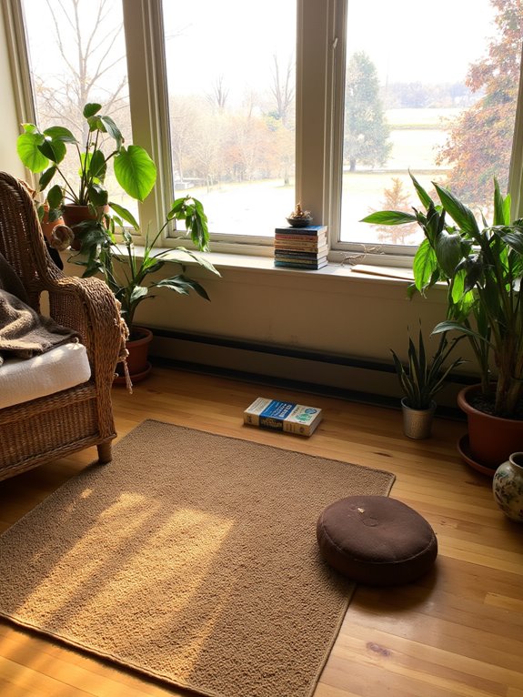 cozy tranquil meditation retreat