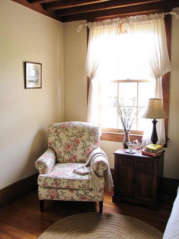cozy vintage reading nook