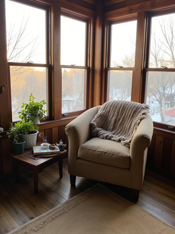 cozy winter sunroom retreat