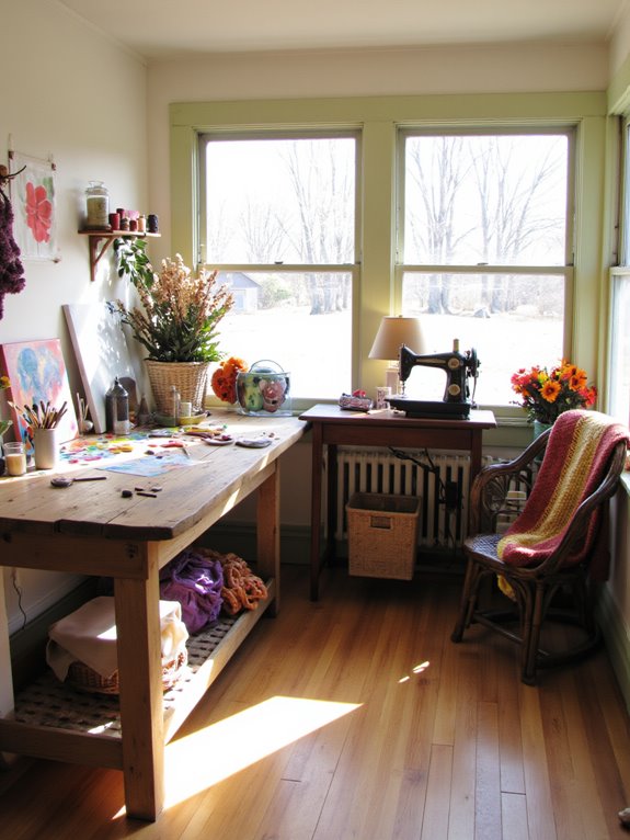 creative sunroom arts corner