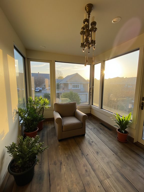 elegant sunroom lighting ambiance