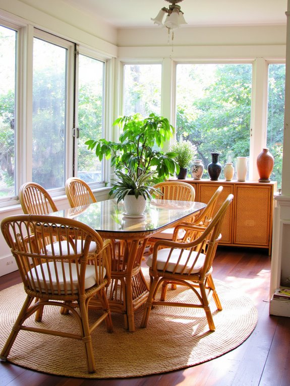 elegant wicker dining sets