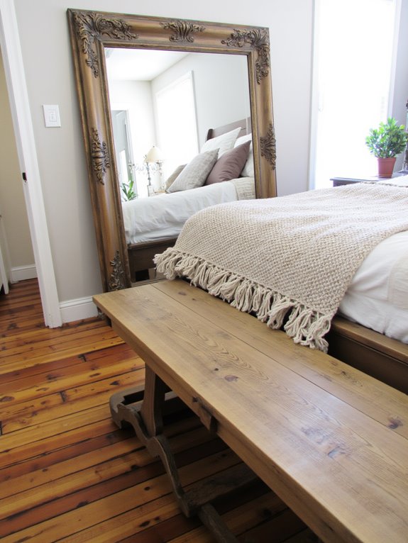 farmhouse mirror enhances space