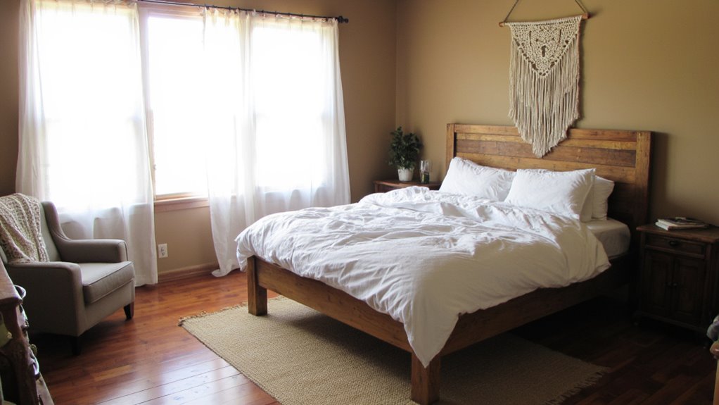 fresh and authentic rustic bedroom