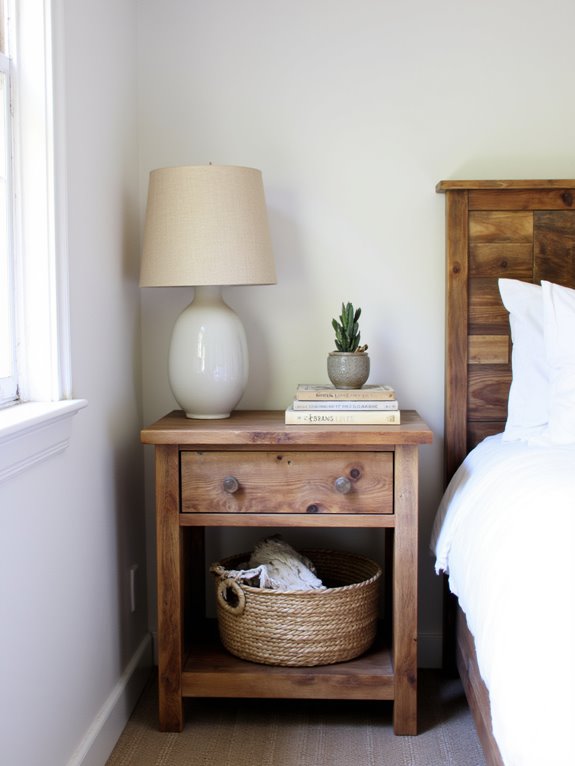 functional rustic farmhouse nightstand