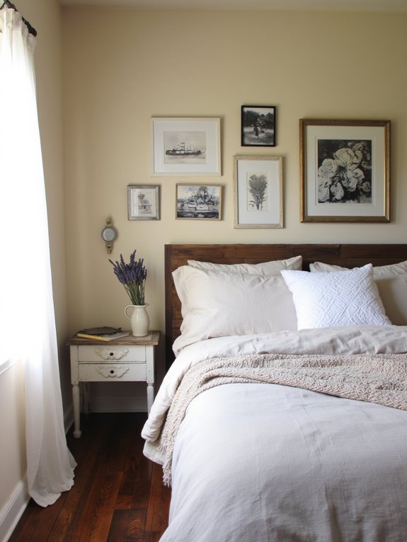 gallery wall with art