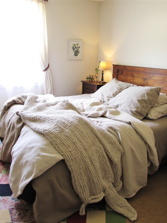 inviting layered bedding comfort