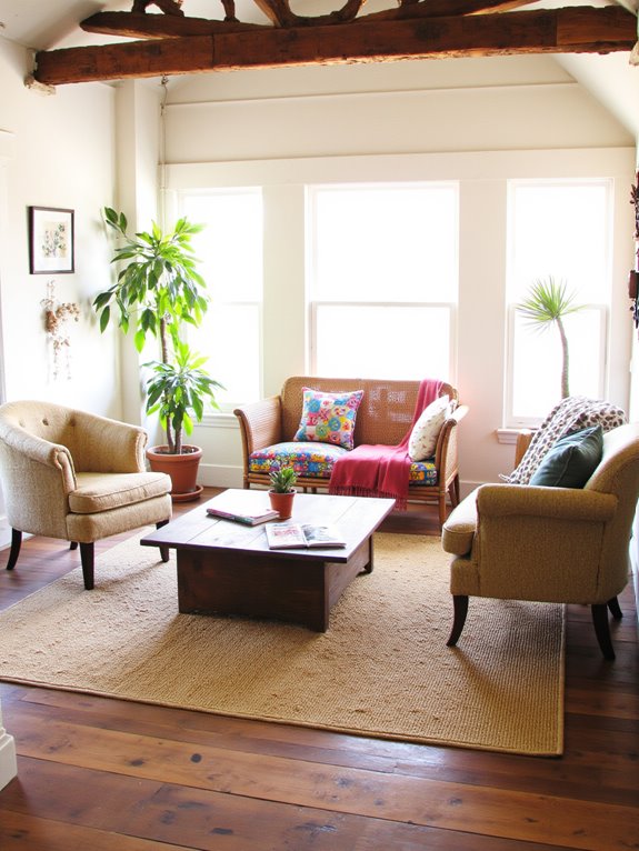 inviting sunroom conversation area