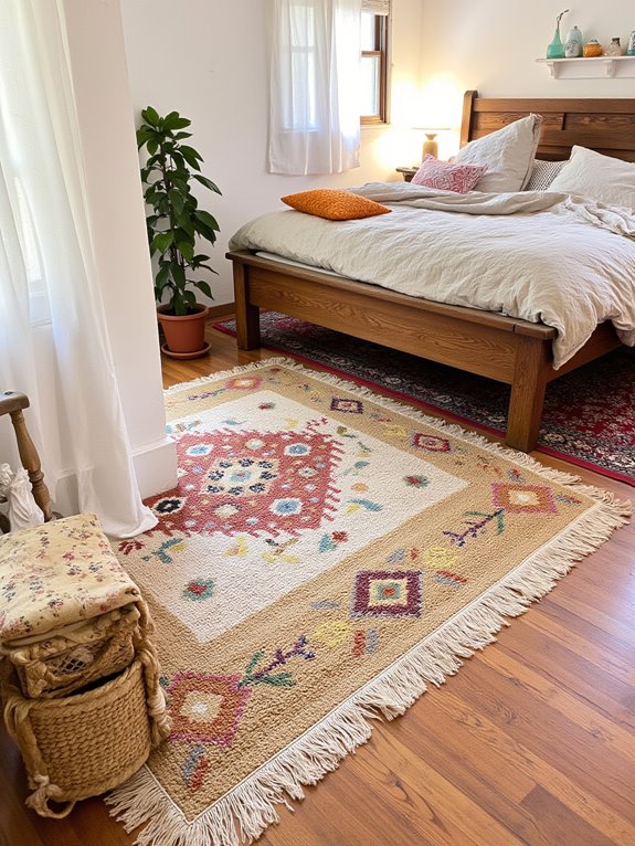 layered rugs enhance comfort