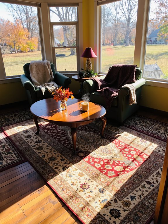 layered rugs for coziness