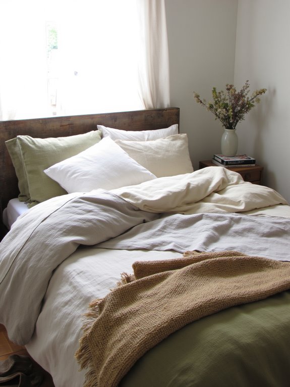 linen bedding for rustic warmth