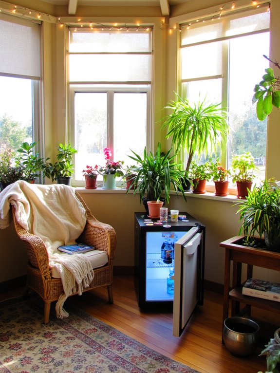 mini fridge for refreshments