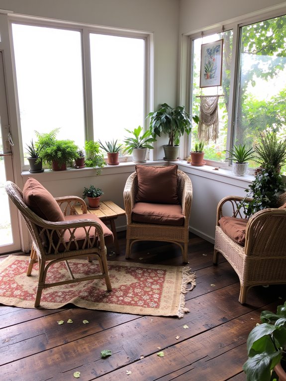outdoor inspired sunroom decor