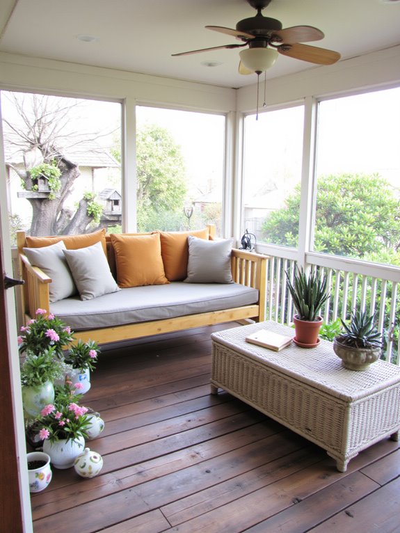 personalized screened porch retreat