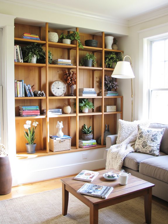 practical built in shelving storage