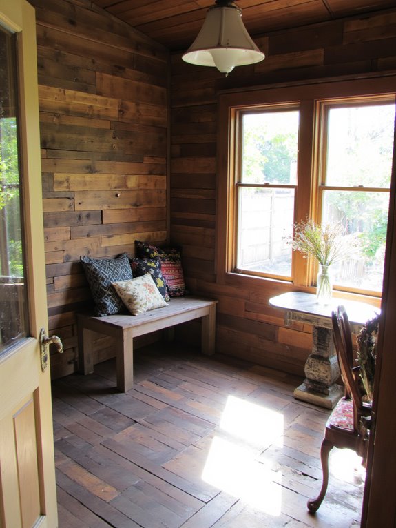 reclaimed wood adds warmth