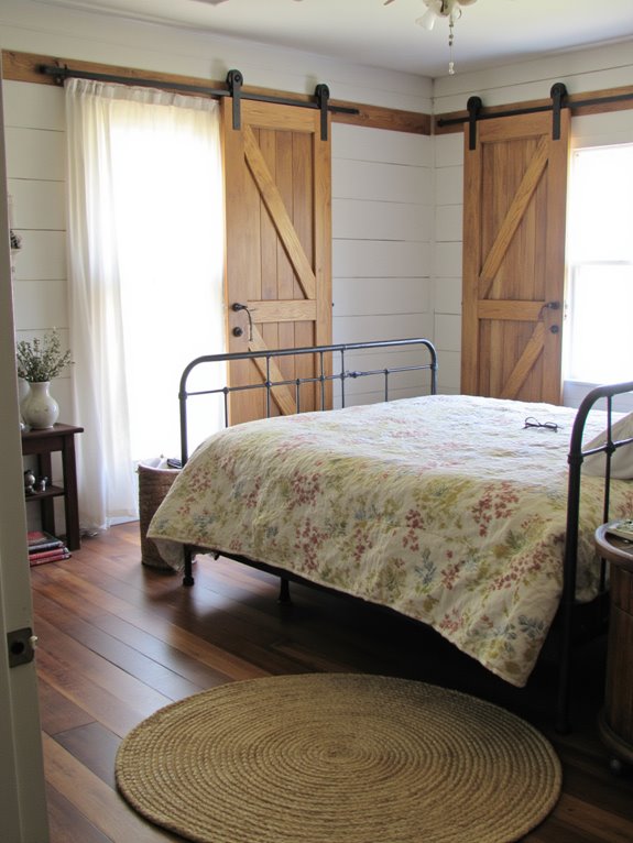 rustic barn doors enhance decor