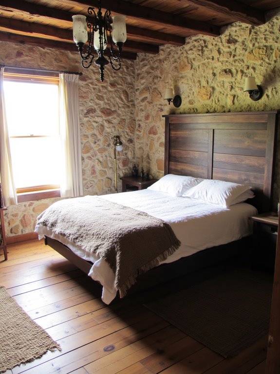 rustic lighting enhances ambiance