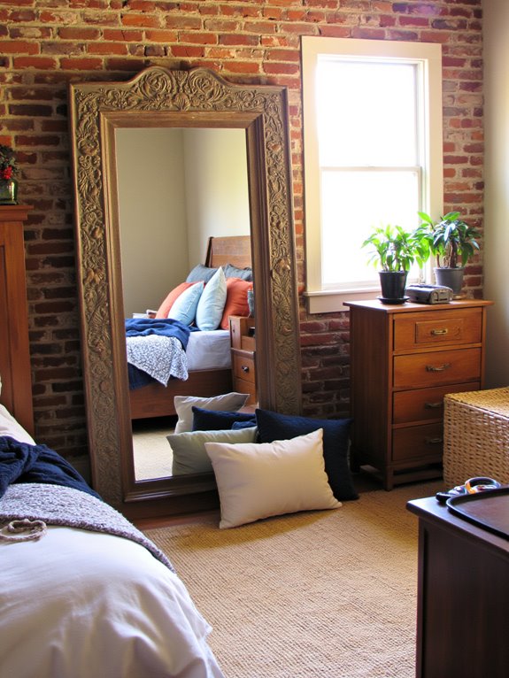 rustic mirrors enhance spaciousness
