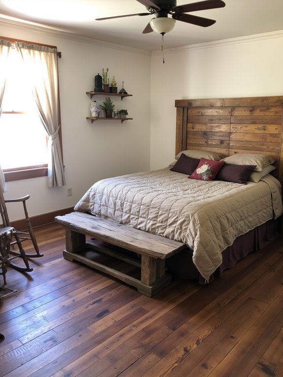 rustic wood accents enhance comfort
