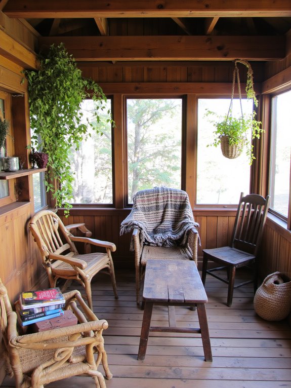 rustic wood charm enhances relaxation