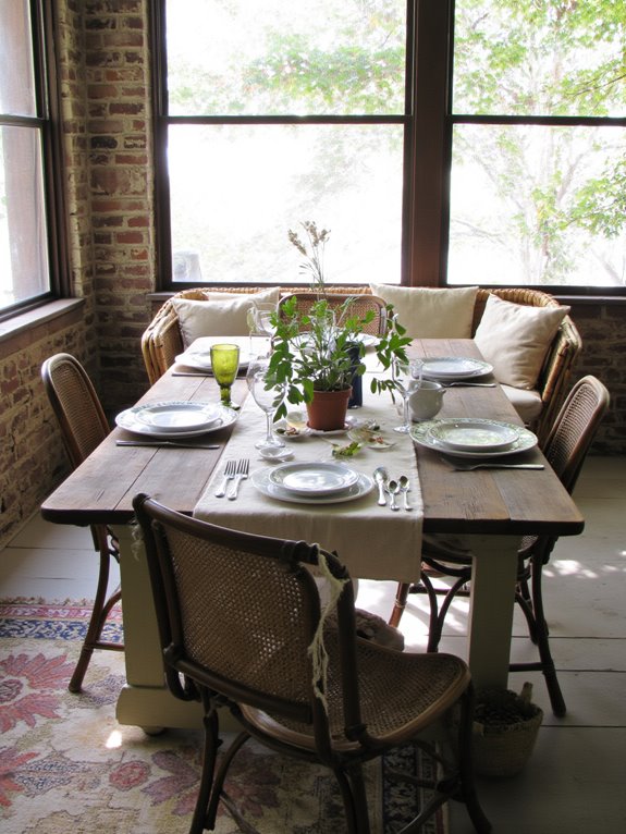 screened porch dining transformation