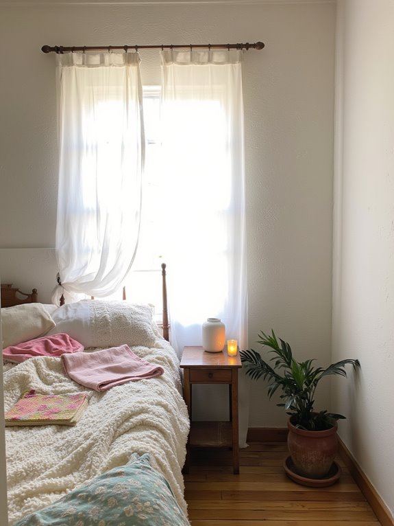 sheer curtains enhance softness