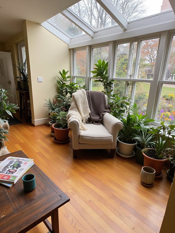 skylights enhance sunroom ambiance